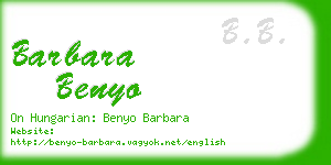 barbara benyo business card
